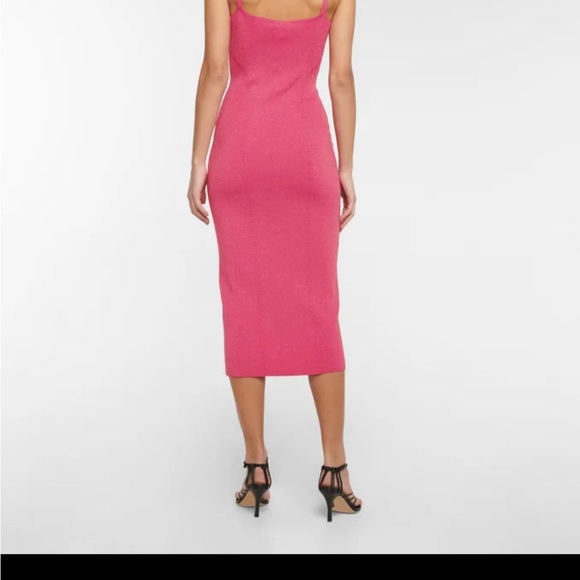 STAUD
Quartz Lurex Midi Dress XS Pink Bodycon MIDI NYE DRESS - Picture 3 of 6